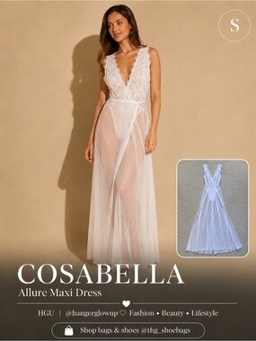 Cosabella Allure White Sheer Maxi Dress Lace Bridal Lingerie S NWT Italy